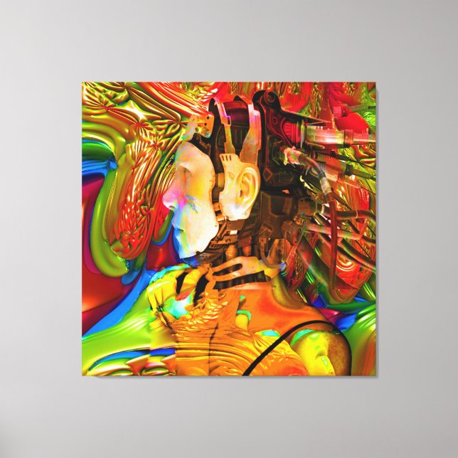 Robot-anslutning Canvastryck (Framsida)