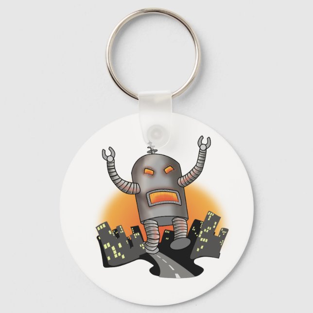 Robot Attack Keychain Nyckelring (Framsida)