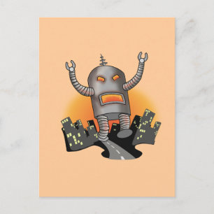 Robot Attack-vykort Vykort