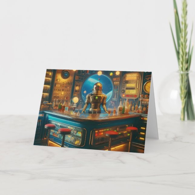 Robot Bartender i Interstellar Space Age Dive Pub Kort (Framsida)