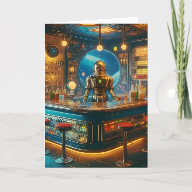 Robot Bartender i Interstellar Space Age Dive Pub Kort (Framsida)