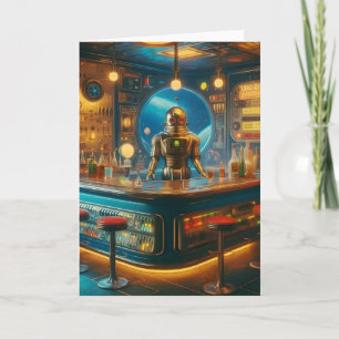 Robot Bartender i Interstellar Space Age Dive Pub Kort