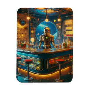 Robot Bartender i Interstellärt Rymdålder Dykeri Magnet