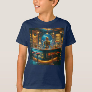 Robot Bartender i Interstellärt Rymdålderns Dykbar T Shirt