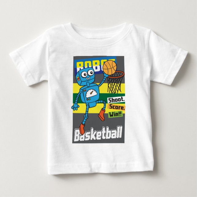 Robot basketball baby t shirt (Framsida)