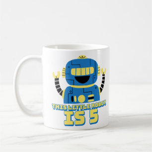 Robot Birthday 5 år Kaffemugg