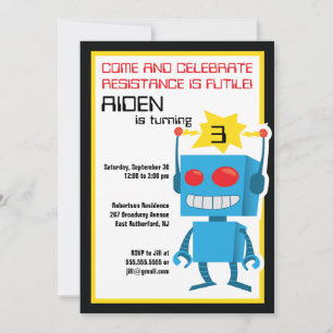 Robot Birthday Inbjudan