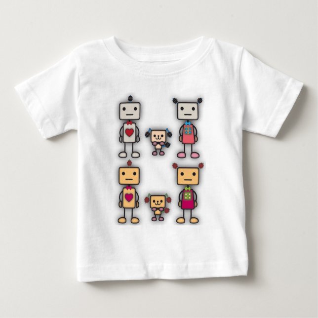 Robot Boy, Robot Girl, Robot Hund T-shirt (Framsida)