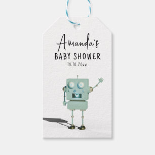 Robot Boy Shower Presentetikett