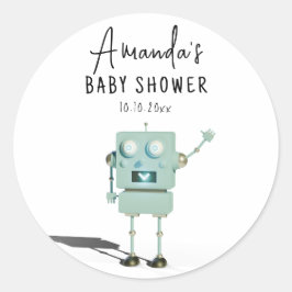 Robot Boy Shower Runt Klistermärke
