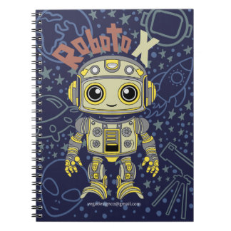 Robot Boy Spiral Photo Notebook Anteckningsbok