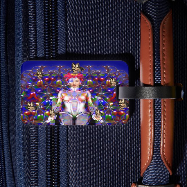 Robot Butterfly Luggage Tag Bagagebricka (Baksida Insitu 2)