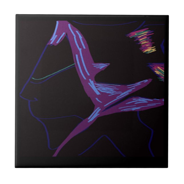 Robot Character Ceramic Tile Kakelplatta (Framsidan)