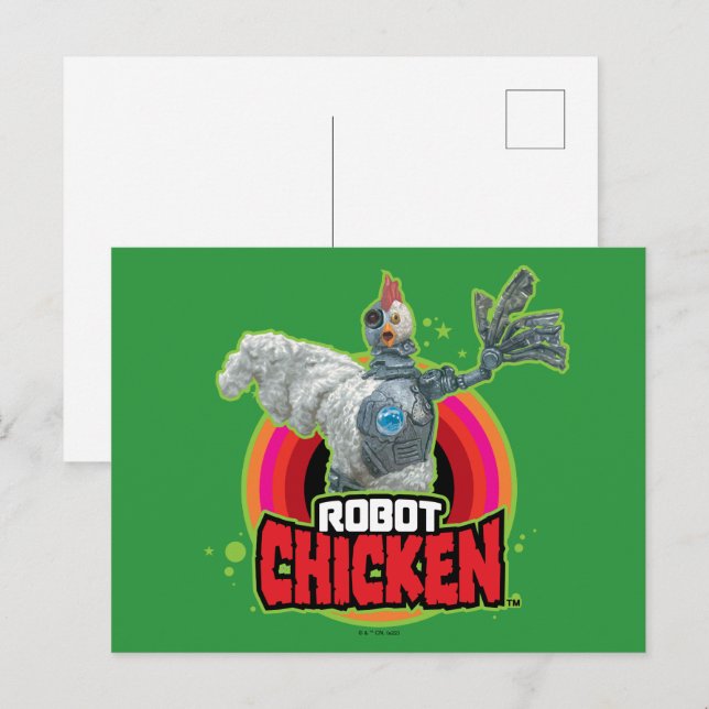 Robot Chicken Character Logo Vykort (Fram/baksida)