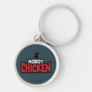 Robot Chicken Logotyp Rund Silverfärgad Nyckelring