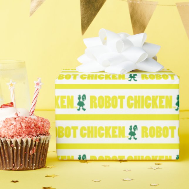 Robot Chicken Rand Mönster Presentpapper (Födelsedagsfest)