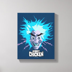 Robot Chicken Scientist Head Graphic Canvastryck