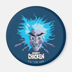 Robot Chicken Scientist Head Graphic Magnet