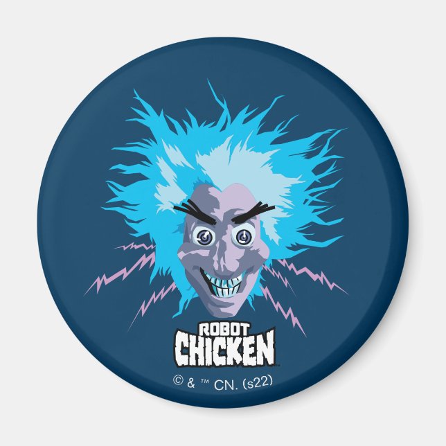 Robot Chicken Scientist Head Graphic Magnet (Framsidan)