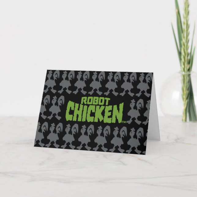 Robot Chicken Silhouette Mönster Kort (Framsida)