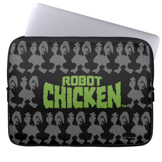 Robot Chicken Silhouette Mönster Laptop Fodral (Framsidan)