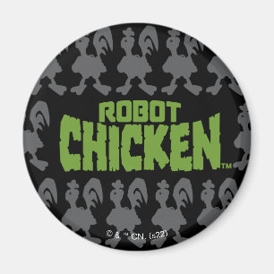 Robot Chicken Silhouette Mönster Magnet