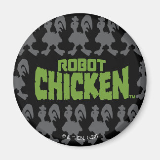 Robot Chicken Silhouette Mönster Magnet