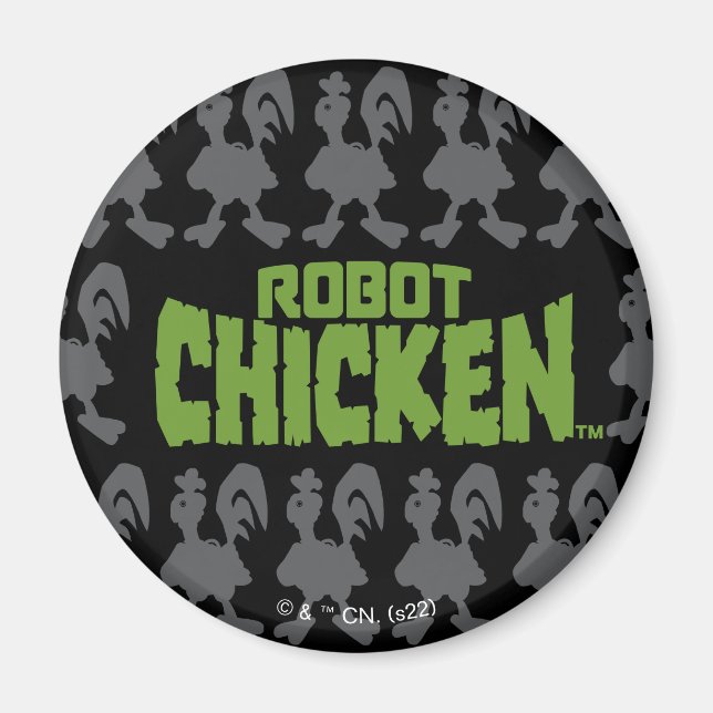 Robot Chicken Silhouette Mönster Magnet (Framsidan)