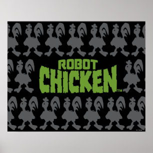 Robot Chicken Silhouette Mönster Poster