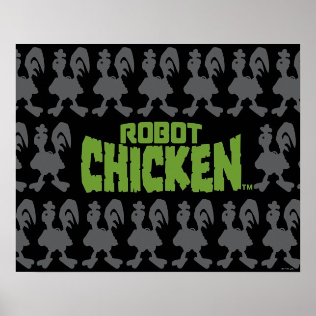 Robot Chicken Silhouette Mönster Poster (Framsidan)