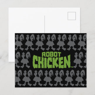 Robot Chicken Silhouette Pattern Vykort