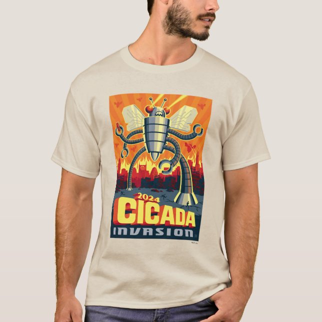 Robot Cicada T Shirt (Framsida)
