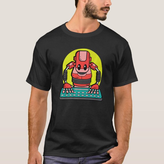 Robot Computer Ingenjör T Shirt (Framsida)