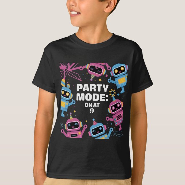 Robot Coola Trendig Barn Birthday T-shirt (Framsida)