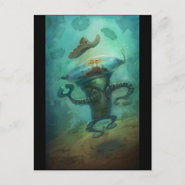 Robot Cowboy Vykort (Framsida)