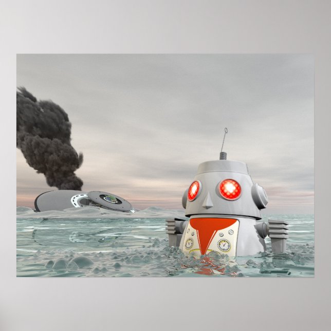 Robot Crash at Sea Poster (Framsidan)