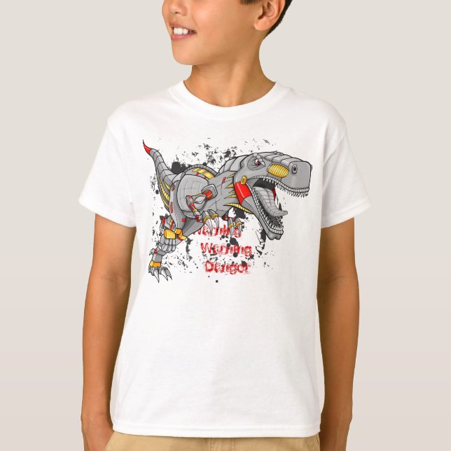 Robot Cyborg Tyrannosaurus Dinosaur-skjorta Tee (Framsida)