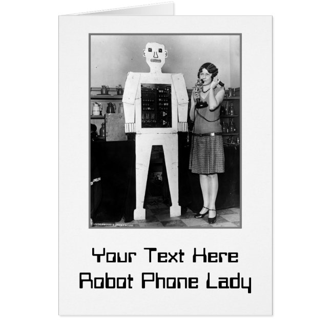 Robot dam, telefon hälsningskort (Framsidan)