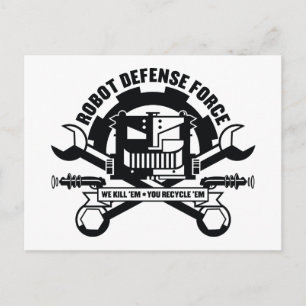 Robot Defence Force Postcard Vykort