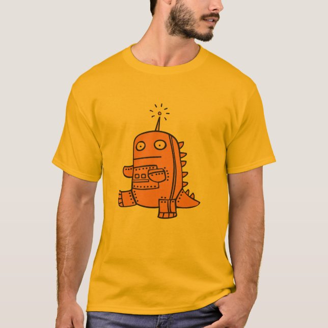 Robot Dino - orange Tee (Framsida)