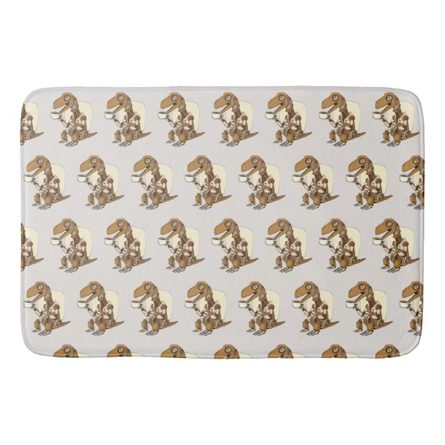 Robot Dinosaur Drinking Coffee Badrumsmatta (Framsidan)