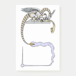 Robot Dragon Writing in Rulla Post-it Block