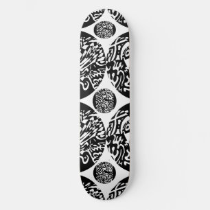 "Robot Dreams" B&W Abstrakt Art Skateboard Bräda 20 Cm