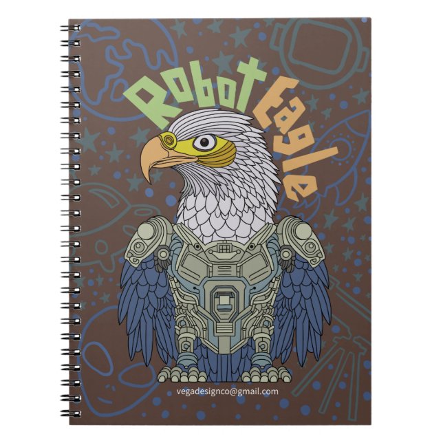 Robot eagle Notebook Anteckningsbok (Framsidan)