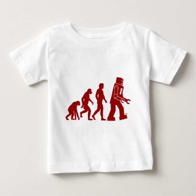 Robot Evolution av människan in i robot Tee Shirt (Framsida)