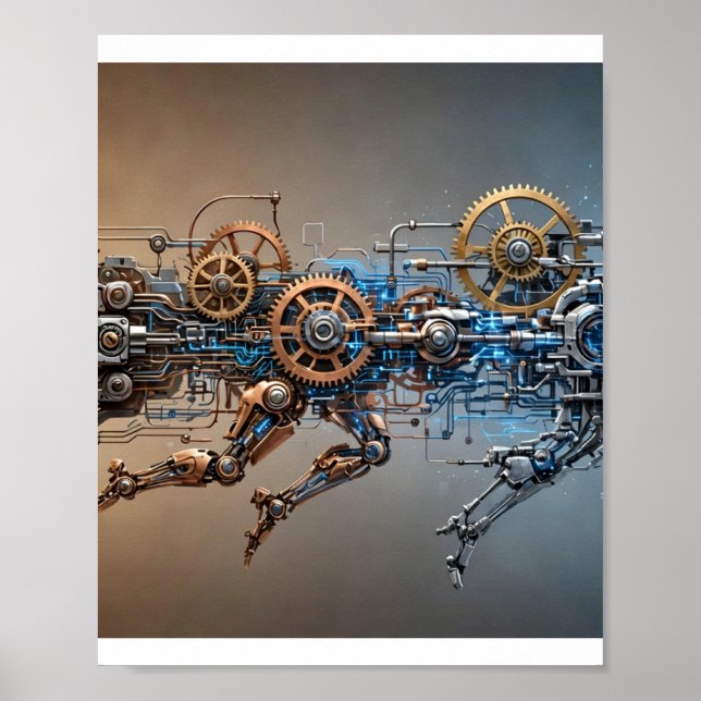 Robot Evolution — Kugghjul till Intelligens Affisc Poster (Framsidan)