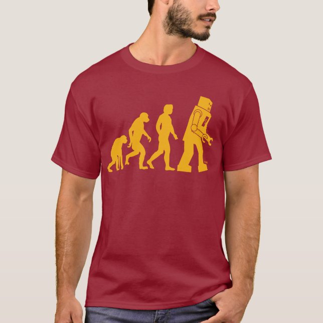 Robot Evolution Sheldon Cooper Big Bang Theory T-shirt (Framsida)