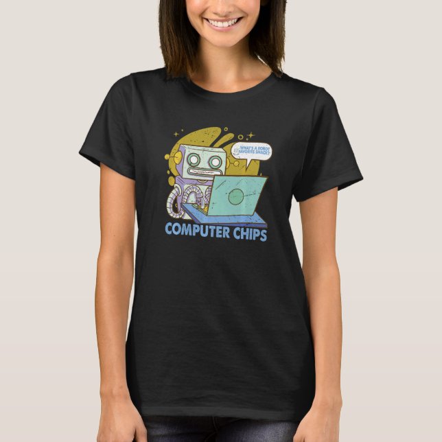 Robot Favorite Snack Pappa Jokes 1 T Shirt (Framsida)