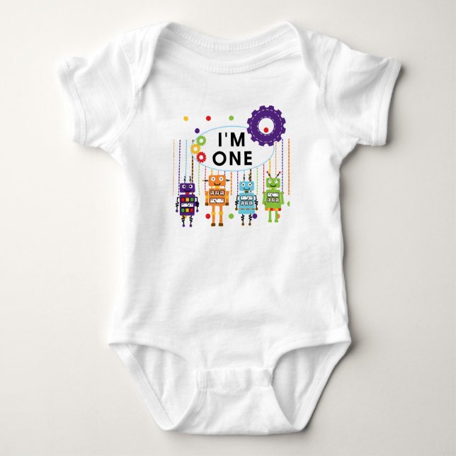 Robot First Birthday Tshirts och Gifts (Framsida)