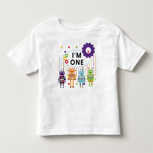 Robot First Birthday Tshirts och Gifts (Framsida)